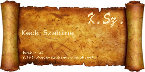 Keck Szabina névjegykártya